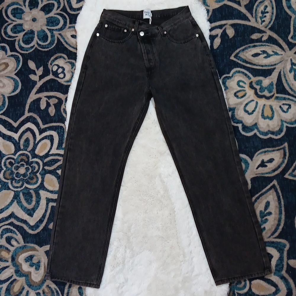 New Princess Polly Holly asymmetric high rise black jeans